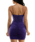 ფოტო #2 პროდუქტის Juniors' Ruched Glitter-Knit Bodycon Dress