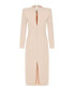 ფოტო #2 პროდუქტის Women's Tie Neck Midi Dress with Shoulder Pad