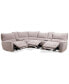 Фото #1 товара Deklyn 129" 6-Pc. Zero Gravity Fabric Sectional with 3 Power Recliners & 2 Consoles, Created for Macy's