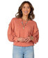 ფოტო #1 პროდუქტის Women's Mineral Washed Embroidered Sweatshirt