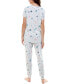 ფოტო #2 პროდუქტის V-Neck T-Shirt & Jogger Pants Pajama Set