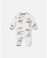 Baby Boy Organic Cotton Printed Top And Evolutive Pant Set White With Printed Jungle - Infant