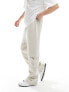 ASOS DESIGN straight scuba joggers in beige with cargo pockets