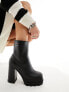 Tommy Jeans high heeled ankle boots in black