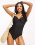 Ivory Rose Fuller Bust underwired swimsuit with tie up shoulder in black