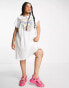 ONLY Curve band t-shirt dress in white