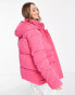 ASOS DESIGN peached puffer jacket in pink