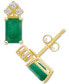 ფოტო #3 პროდუქტის Ruby (1-3/8 ct. t.w.) & Diamond (1/8 ct. t.w.) Crown Stud Earrings in 14k Gold (Also in Emerald & Tanzanite)