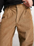 Vans baggy chinos in khaki with elasticated waist