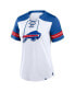 ფოტო #3 პროდუქტის Women's White/Royal Buffalo Bills Foiled Primary Lace-Up T-Shirt