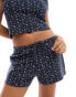 ASOS DESIGN textured short co-ord in navy ditsy print Verwaschenes Marine, XS - EU 32-34 - фото #1