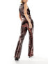 Фото #5 товара Labelrail x Dyspnea sequin high waist flared trousers co-ord in bronze