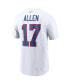 Фото #2 товара Men's Josh Allen White Buffalo Bills Name and Number T-shirt