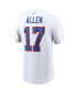 ფოტო #2 პროდუქტის Men's Josh Allen White Buffalo Bills Name and Number T-shirt