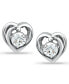 ფოტო #1 პროდუქტის Cubic Zirconia Heart Solitaire Stud Earrings in Sterling Silver, Created for Macy's