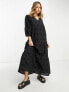 Фото #2 товара Accessorize statement embroidered beach maxi summer dress in black