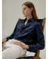 Фото #6 товара Women's Tailored Button Down Silk Shirt