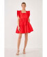 ფოტო #4 პროდუქტის Women's Ruffled Dress with Smocking Detail