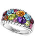 ფოტო #1 პროდუქტის EFFY® Multi-Gemstone Cluster Statement Ring (3-1/3 ct. t.w.) in Sterling Silver