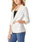 Фото #3 товара Women's Solid Notched-Collar Patch-Pocket Linen Jacket