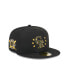 ფოტო #2 პროდუქტის Men's Black Colorado Rockies 2024 Armed Forces Day On-Field 59FIFTY Fitted Hat