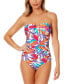 Фото #1 товара Women's Twist-Front Tropical-Print One-Piece Swimsuit
