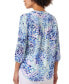 Petite V-Neck 3/4-Sleeves Printed Kelly Blouse