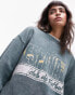 Фото #6 товара Topshop co ord graphic espana 89 oversized vintage wash sweat in dark green