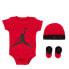 Фото #1 товара [LJ0041-H24] Baby Air Jordan Bodysuit, Hat and Booties 3-PC Box Set