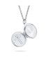 ფოტო #2 პროდუქტის Religious Dainty Engraved Round Circle Holy Cross Locket Photo Locket For Women Teens Holds Photos Pictures .925 Silver Necklace Pendant