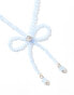 Фото #2 товара True Decadence beaded bow choker necklace in pale blue