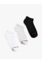 Фото #3 товара Basic 3'lü Patik Çorap Seti Şerit Detaylı Çok Renkli