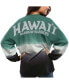 Women's Green Hawaii Warriors Ombre Long Sleeve Dip-Dyed