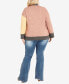 Фото #6 товара Plus Size Zola Colorblock V-neck Cardigan Sweater