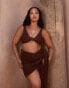 Фото #1 товара Moda Minx Curve X Bernadette Afia scrunch sarong in coffee