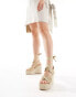 Фото #3 товара Public Desire Solstice heeled espadrille with woven straps in gold