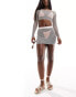 Simmi diamante netting mini skirt co-ord in baby pink