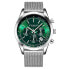 Men's Monaco Silver-tone Mixed Metal , Green Dial , 44mm Round Watch