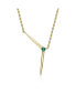 Фото #1 товара 14k Yellow Gold Plated with Emerald Cubic Zirconia Solar Chevron Necklace in Sterling Silver