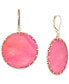 Gold-Tone Mother-of-Pearl Disc Drop Earrings