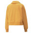 Puma Downtown Oversized Collared Sweatshirt Womens Yellow Casual Athletic Outerw