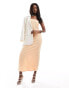 Фото #1 товара Kaiia textured bandeau maxi dress in peach