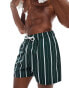 Hollister 5inch stripe swim shorts in dark green