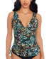 Фото #1 товара Women's Posh Mosh Dani Side-Shirred Tankini Top