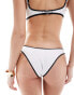 Фото #3 товара Free Society contrast high leg bikini bottom in white and black