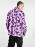 COLLUSION fleece overshirt in purple floral