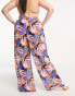 Фото #4 товара We Are We Wear Plus tania wide leg beach trouser in cabana tropical print