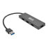 Фото #1 товара Tripp 4-Port Ultra-Slim Portable USB 3.0 SuperSpeed Hub - USB 3.2 Gen 1 (3.1 Gen 1) Type-A - USB 2.0,USB 3.2 Gen 1 (3.1 Gen 1) Type-A - 5000 Mbit/s - Black - RoHS - USB