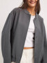 Фото #7 товара NA-KD jersey bomber jacket in grey melange