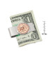 Men's French Marianne Five Cent Euro Coin Money Clip